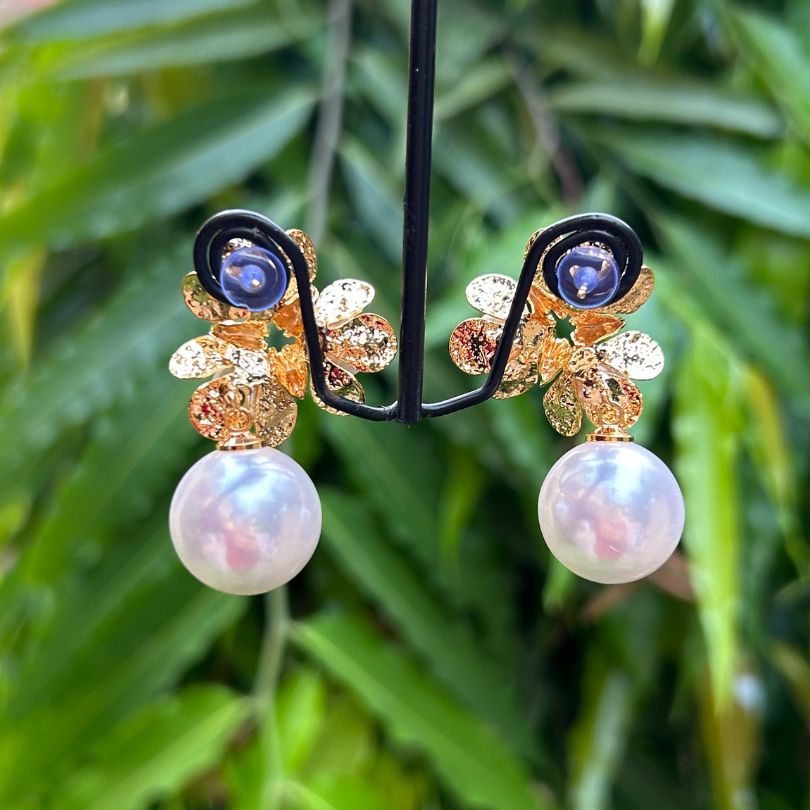 Pearl Flower Stud Earrings