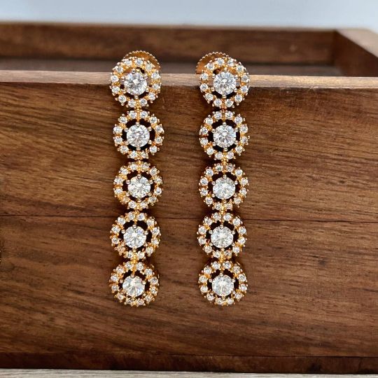 Pixie Solitarie 18K Gold Plated American Diamond Necklace Set