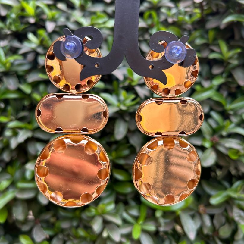 Chunky Golden Metallic Statement Earrings