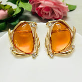 Oversized Mustard Stud Earring