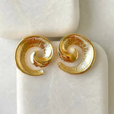 Twisted Golden Snail Stud Earrings