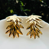 Leaf Golden Metallic Earrings