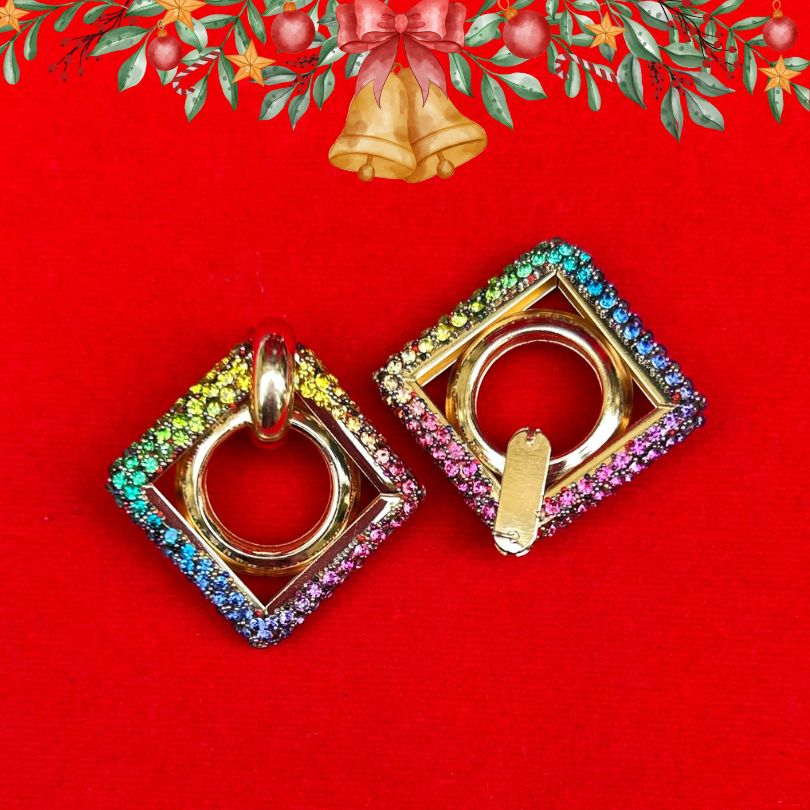 Bling Multicolor Rhombus Earrings
