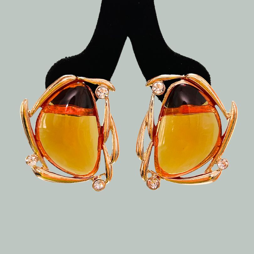 Oversized Mustard Stud Earring