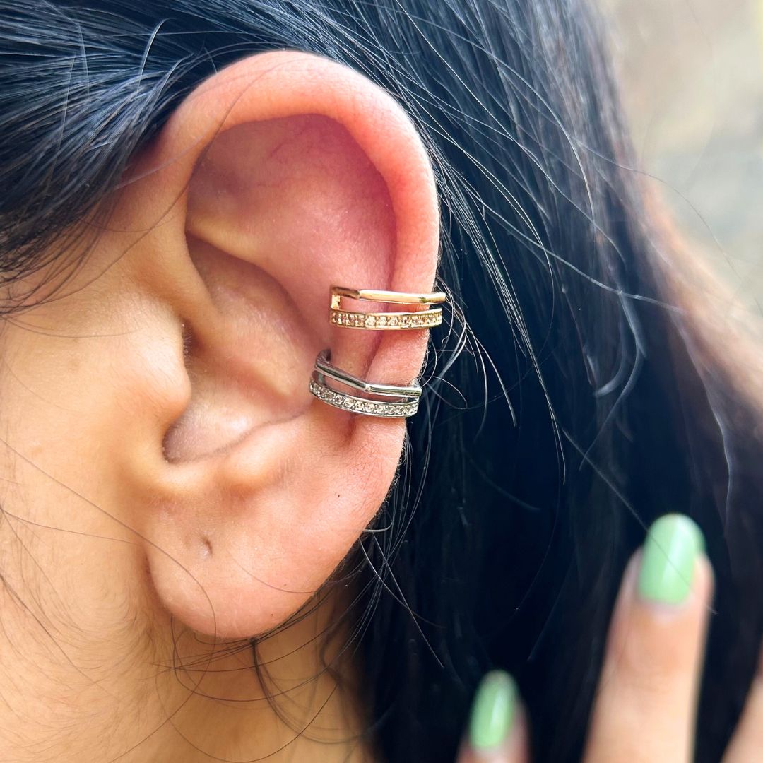 Dainty Silver Ear Cuff - Pack of 2
