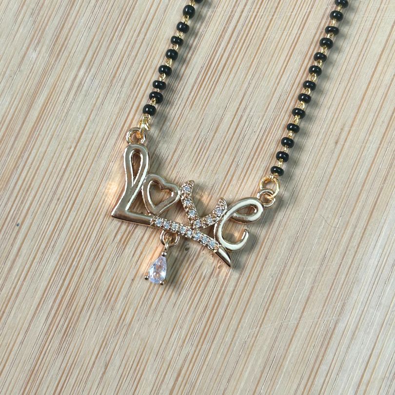 Love Golden American Diamond Mangalsutra