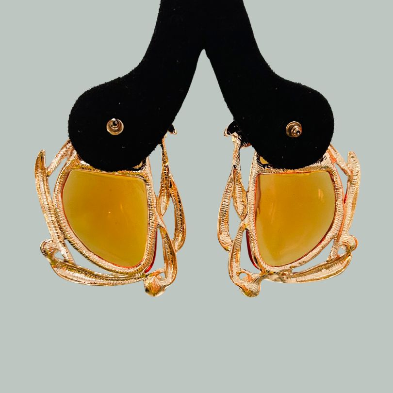 Oversized Mustard Stud Earring