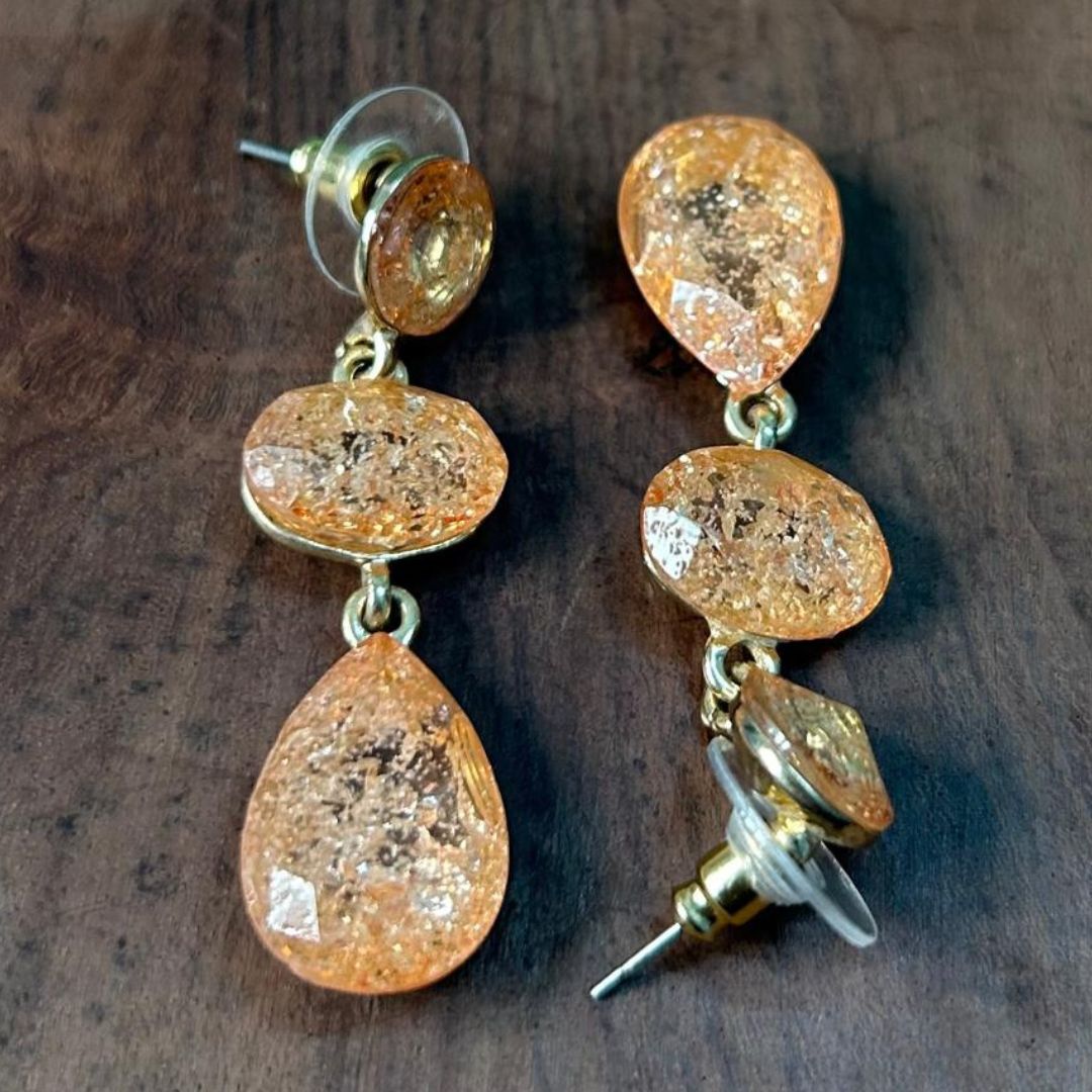 Orange Gemstone Earrings