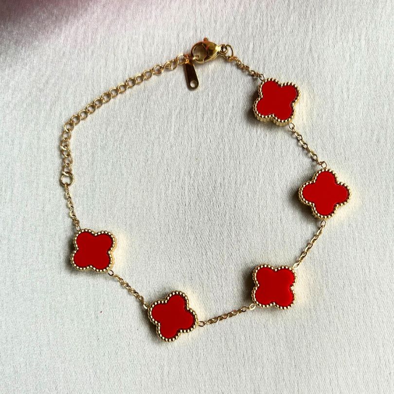 Cleo Red Clover - Bracelet