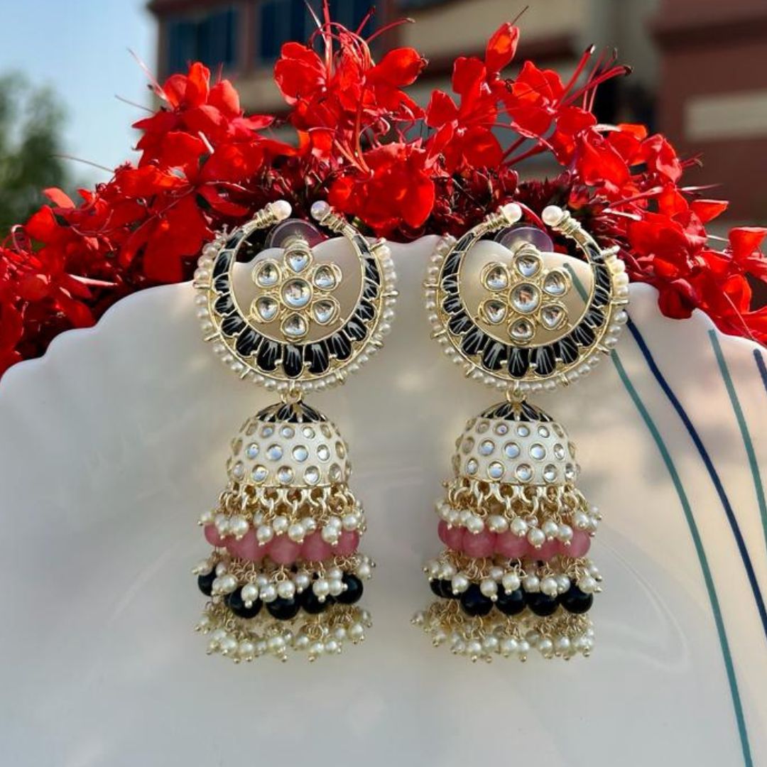 Sana Black Jhumkas