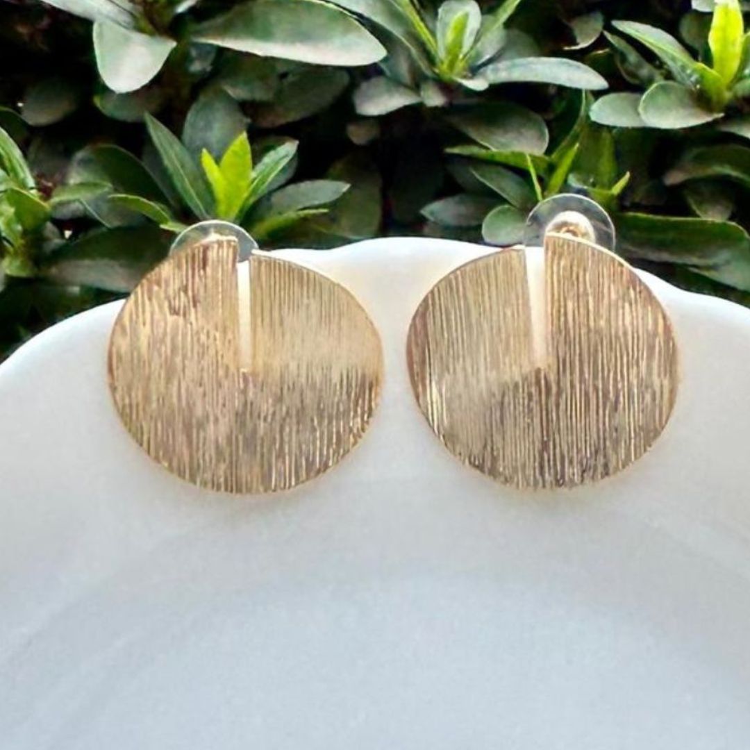 Waning Moon Golden Earrings