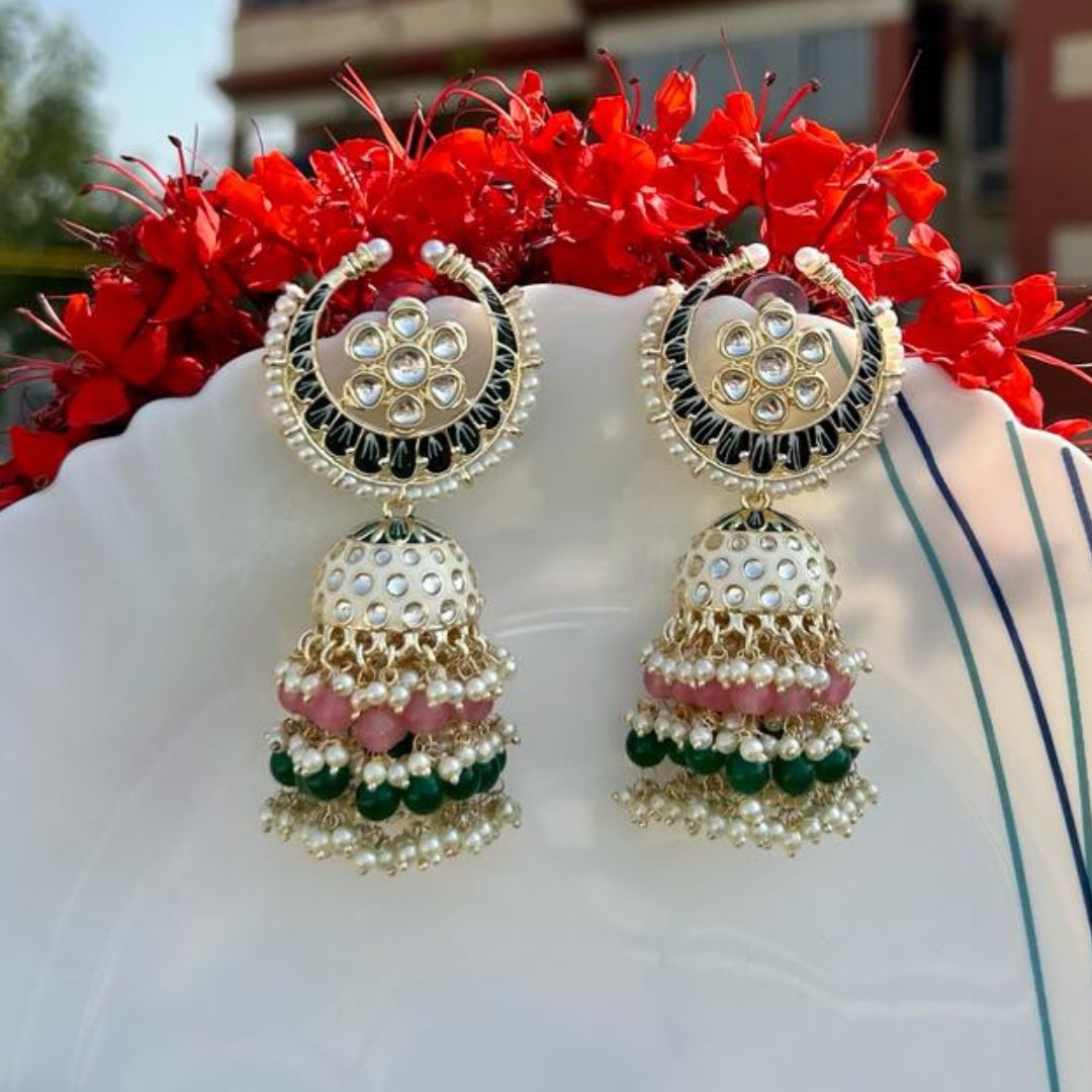 Sana Green Jhumkas