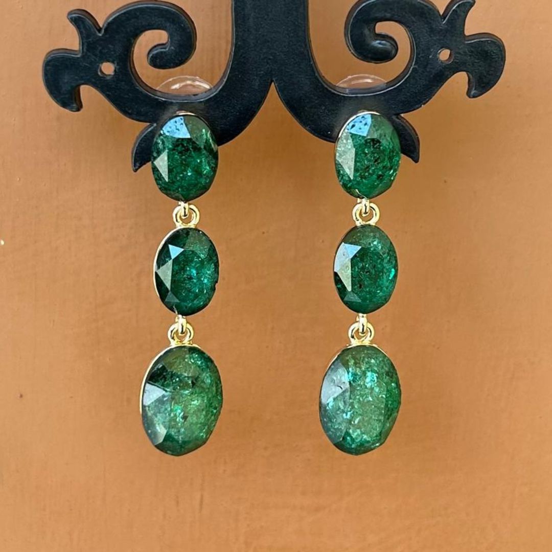 Green Gemstone Earrings