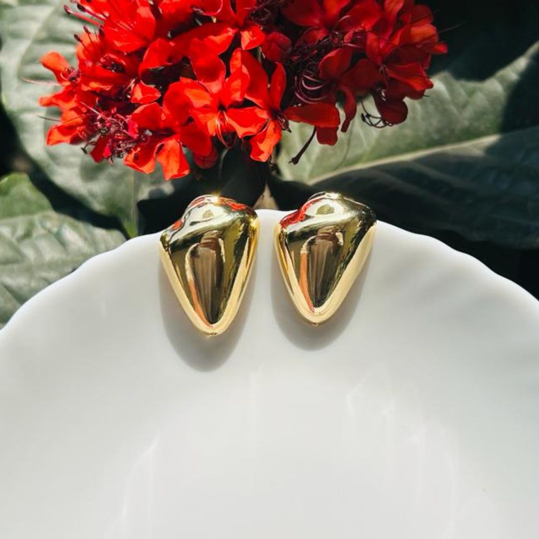 Golden Shiny Drop Earrings