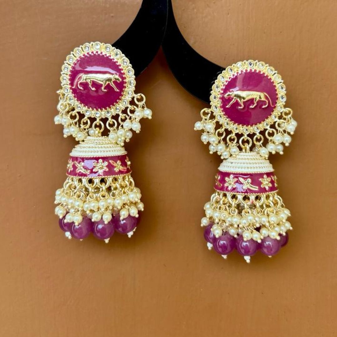 Huma Purple Jhumkas