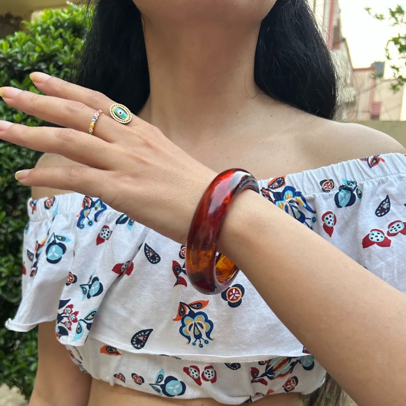 Maroon Round Resin Bangles