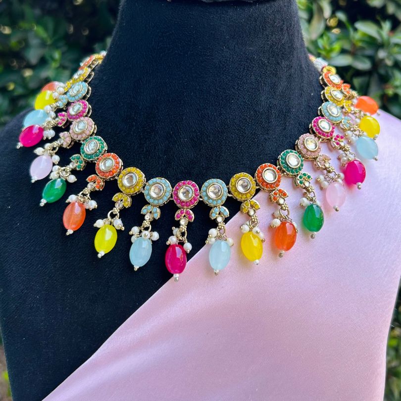 Shivani Multicolor  Kundan Necklace Set
