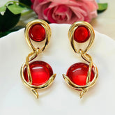 Spiral Red Crystal Drop Earring