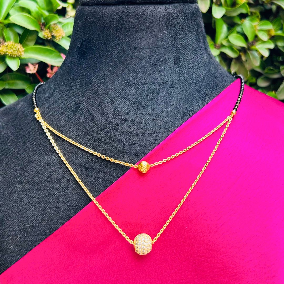 Mahima American Diamond Mangalsutra Set With Bracelet