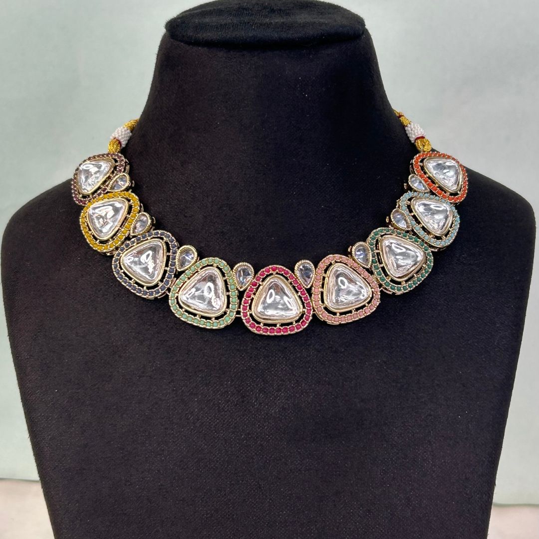Saya Kundan Multi-Colored Necklace Set