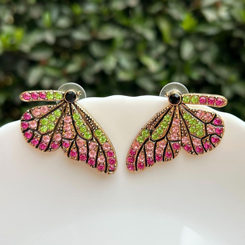 Multicolor Butterfly Stud Earring