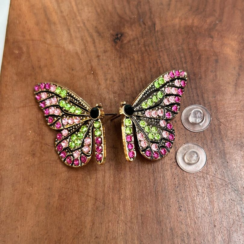 Multicolor Butterfly Stud Earring