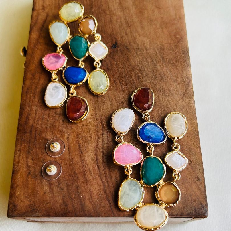 Crystal Layered Multicolor Earrings