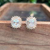 Silver Squar AD Stud Earrings