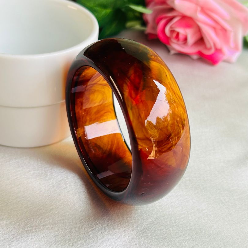 Maroon Resin Bangle - Broad