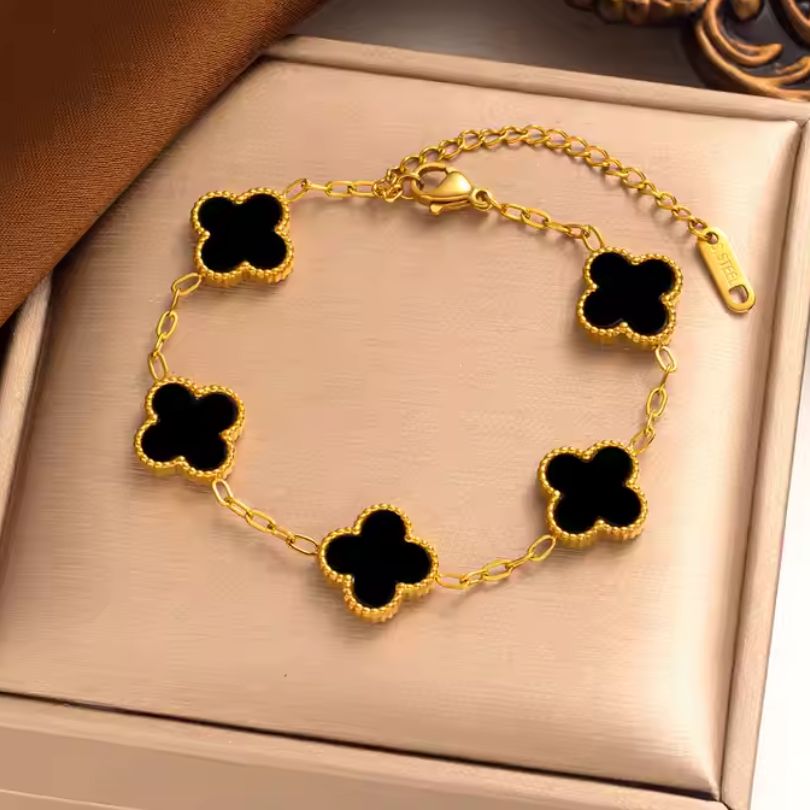 Cleo Black Clover Bracelets