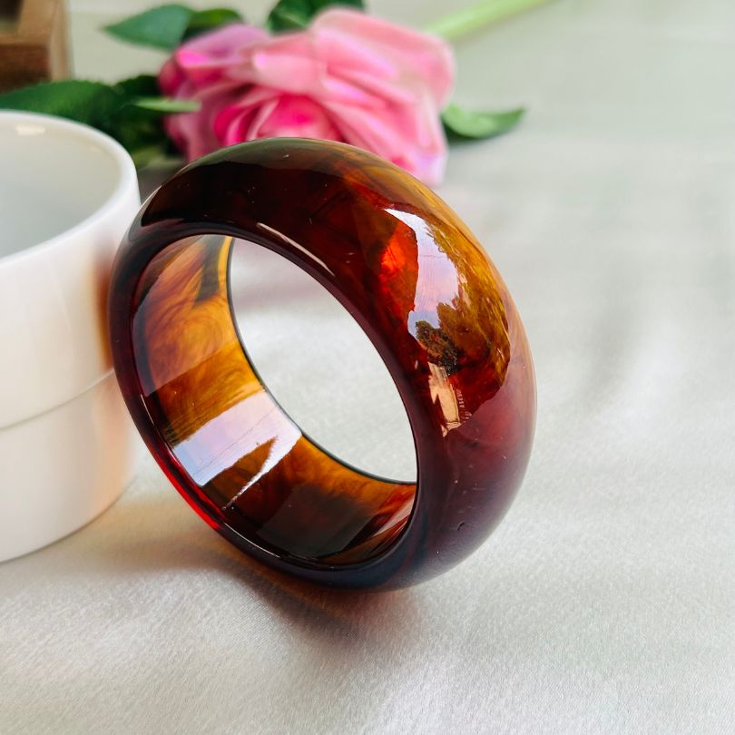 Maroon Resin Bangle - Broad