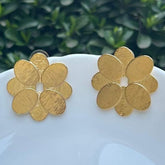 Golden Structured Floral Studs