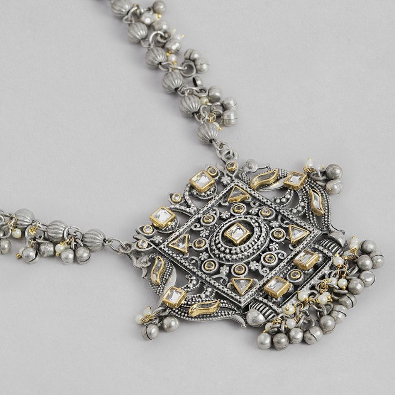 Laida Women Silver-Plated Artificial Stones & Beads-Studded Jewellery Set