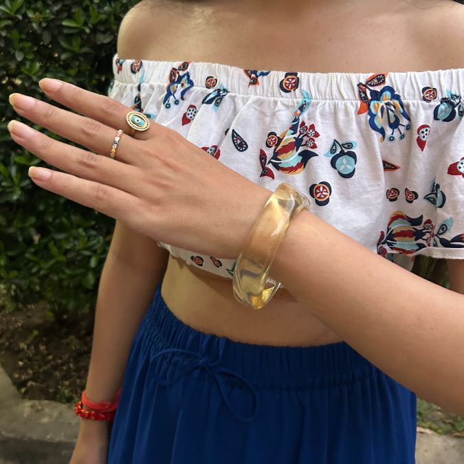 Yellow Clear Transparent Resin Bangles