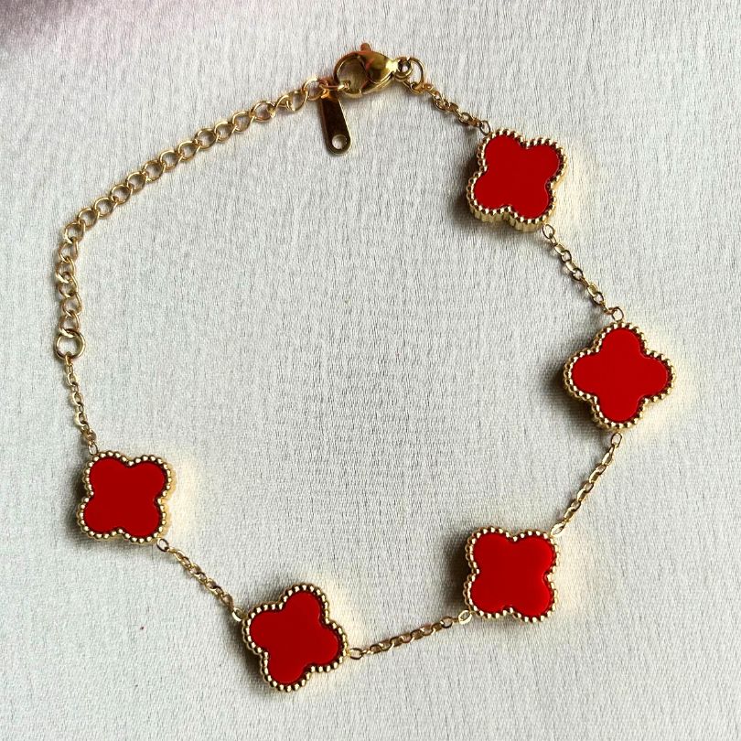 Cleo Red Clover - Bracelet