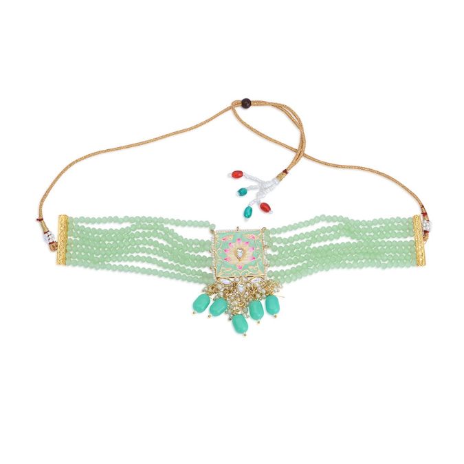 Sea Green Meenakari Choker Set