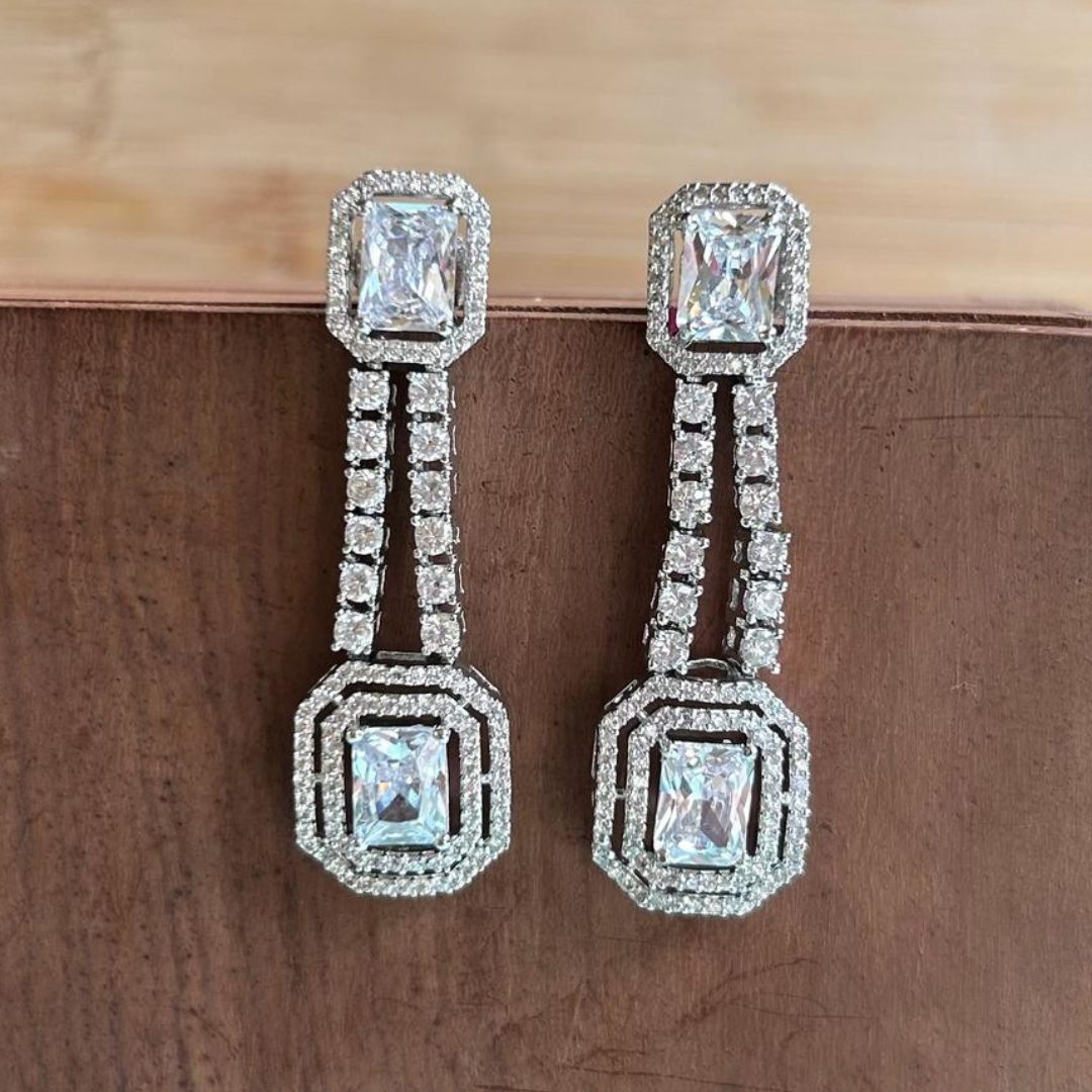 Alice CZ Silver Plated Designer Necklace Set