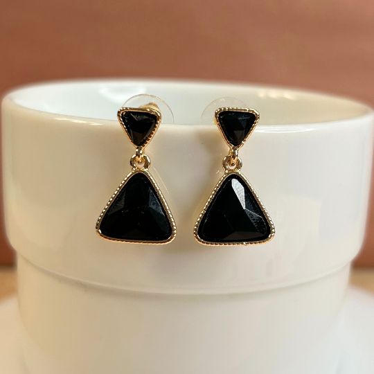 Dot Triangle Earrings