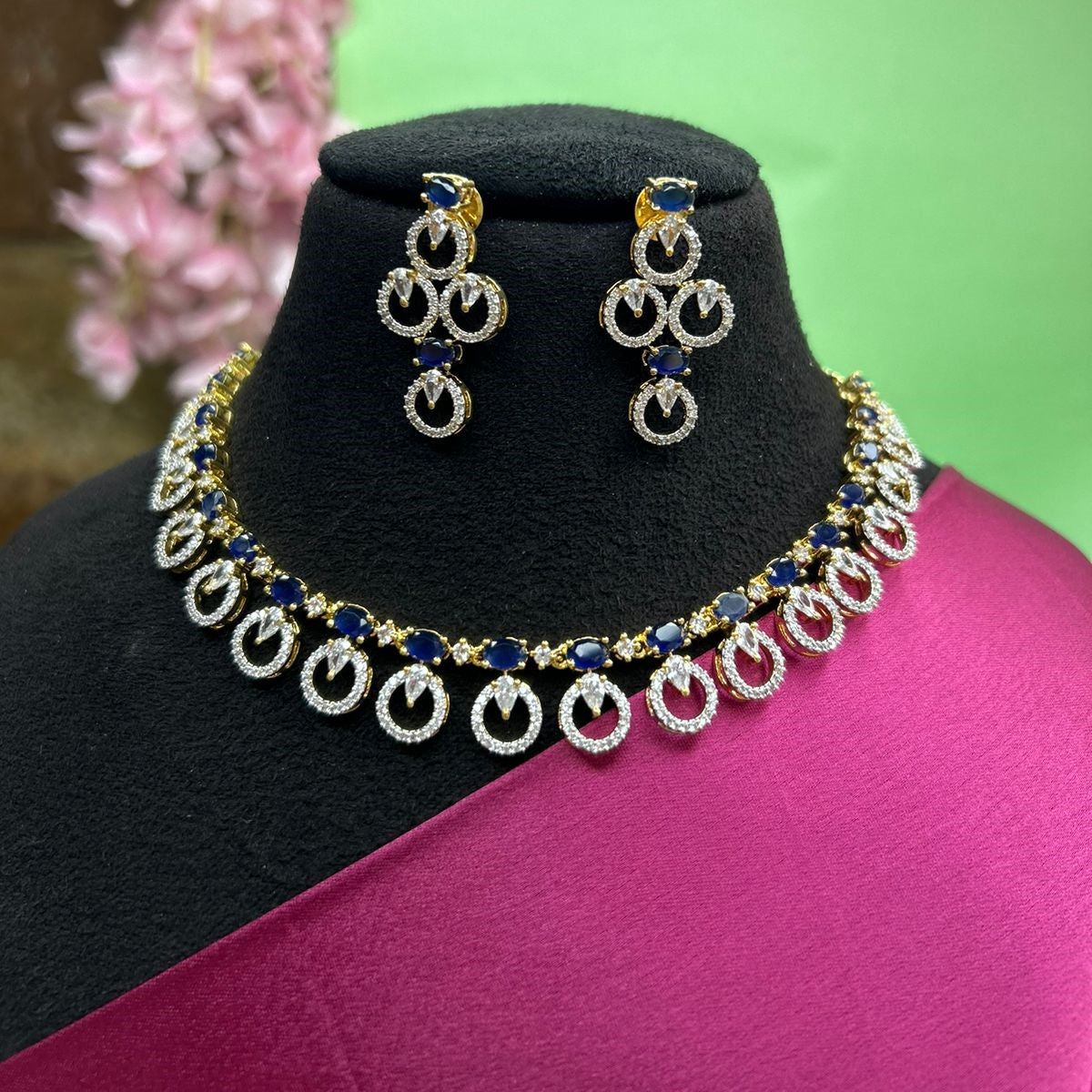 Marion Sapphire Blue CZ Designer Set