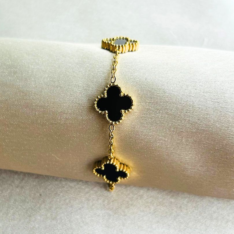 Cleo Black Clover Bracelets