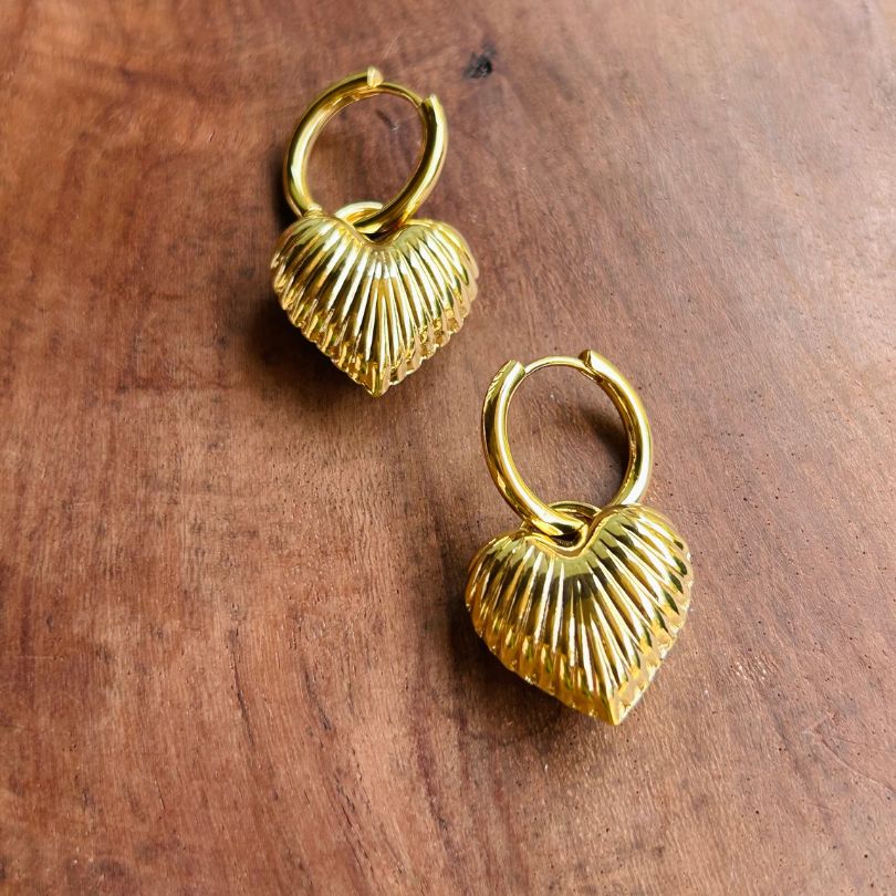 Heart Golden Hoop Earrings