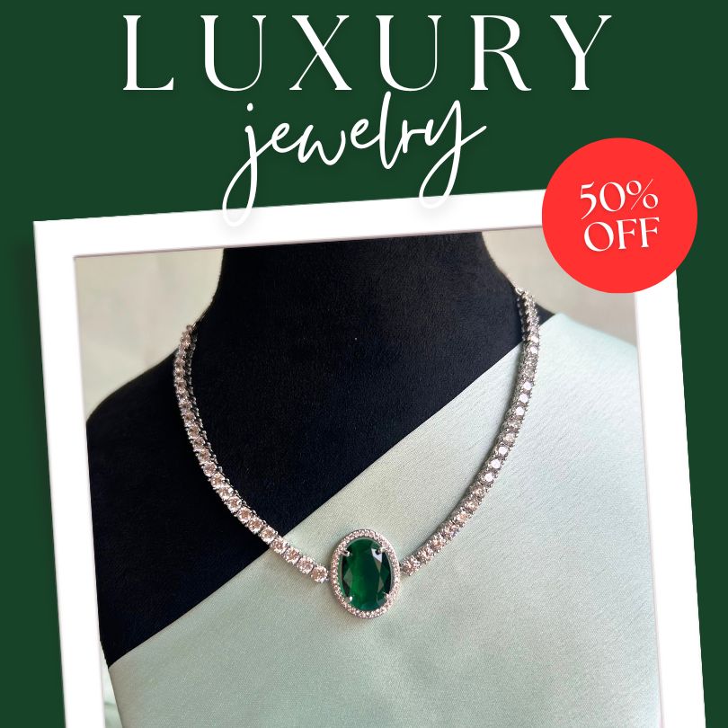 Ashley Mint Green AD Necklace Set