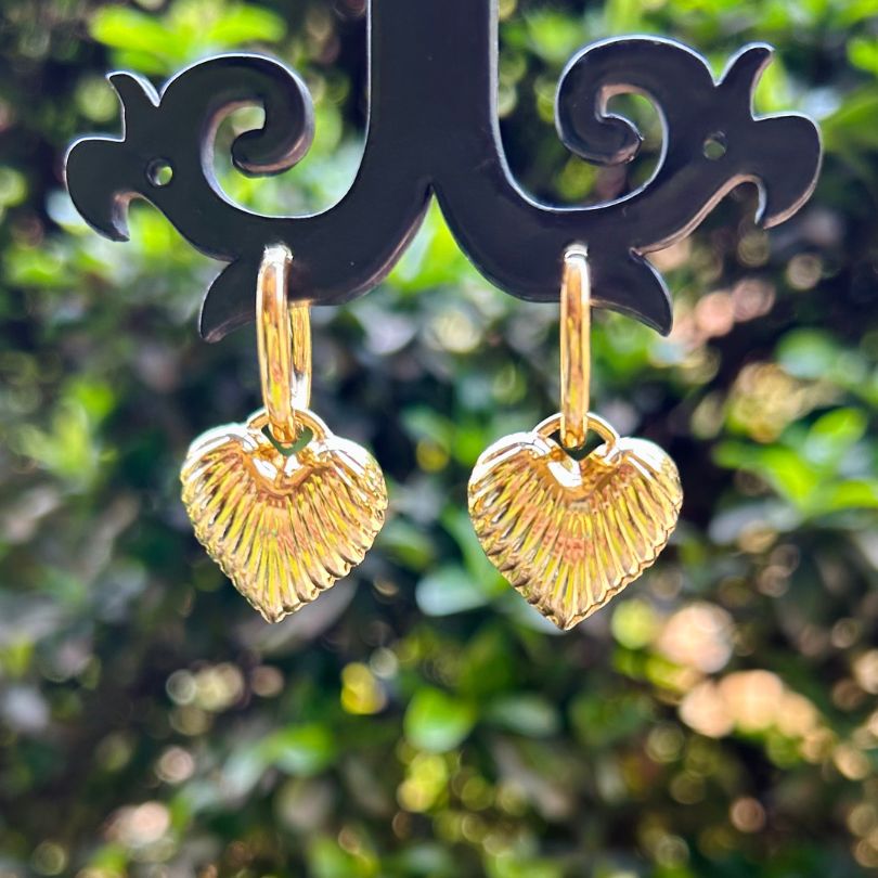 Heart Golden Hoop Earrings