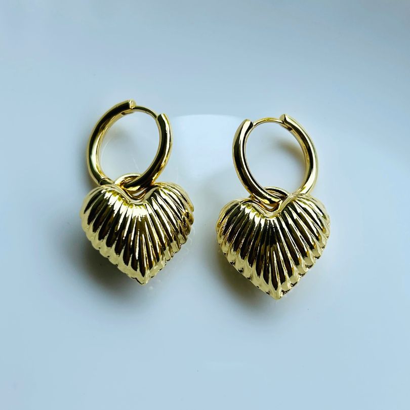 Heart Golden Hoop Earrings