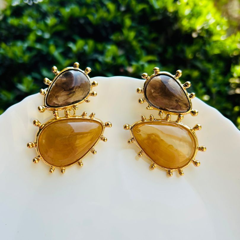 Brown Crystal Earrings