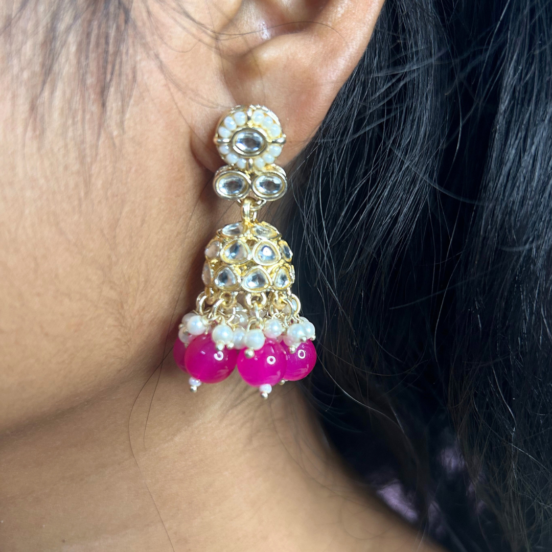 Mahua Fuchsia Pink Jhumkas