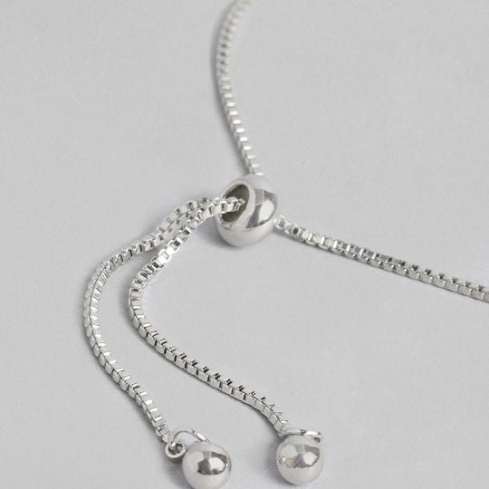 Floral Silver- Plated Adjustable Bracelet