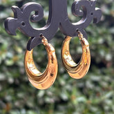 Golden Round Hoop Earrings
