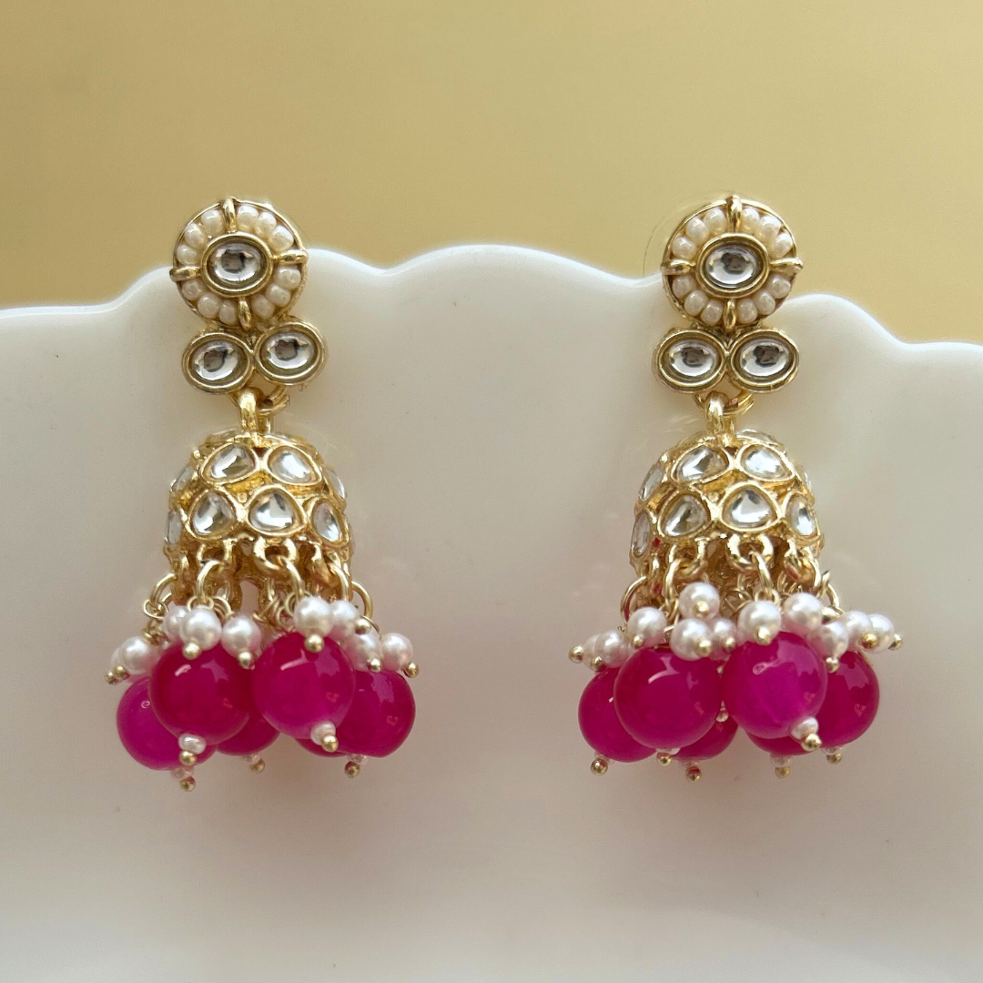 Mahua Fuchsia Pink Jhumkas