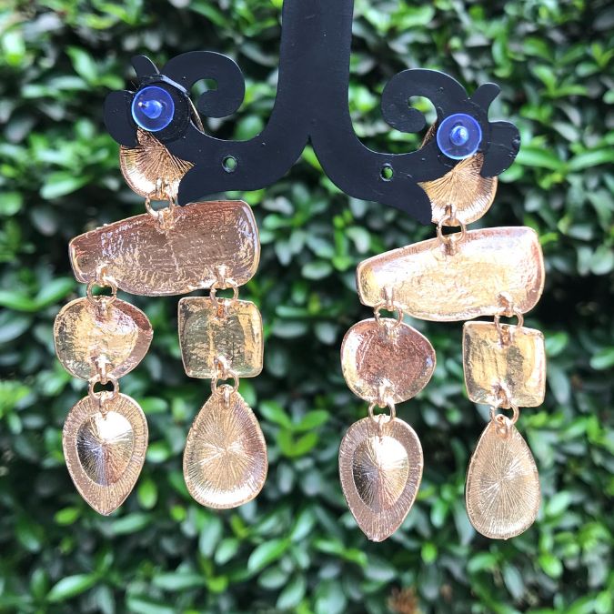 Baby Pink Structured Statement Earrings